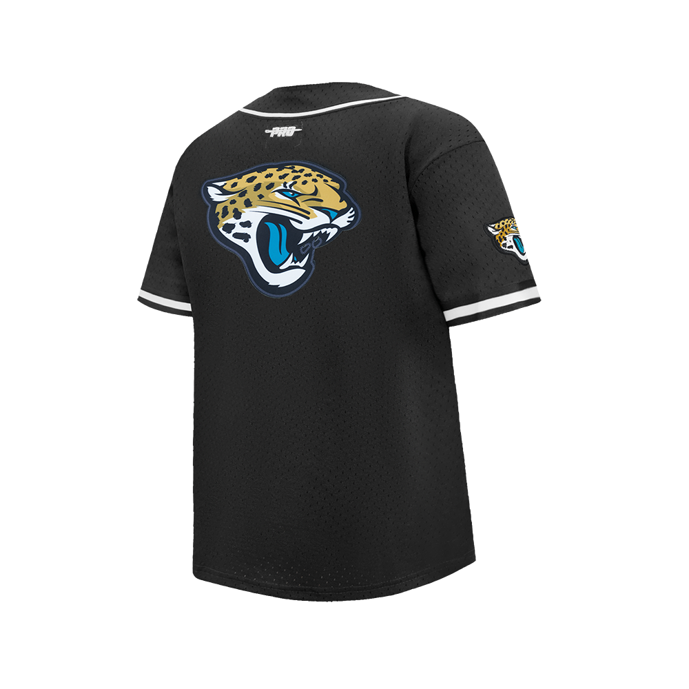 NFL JACKSONVILLE JAGUARS CLASSIC BIG BOY'S MESH BUTTON DOWN SHIRT (BLACK)