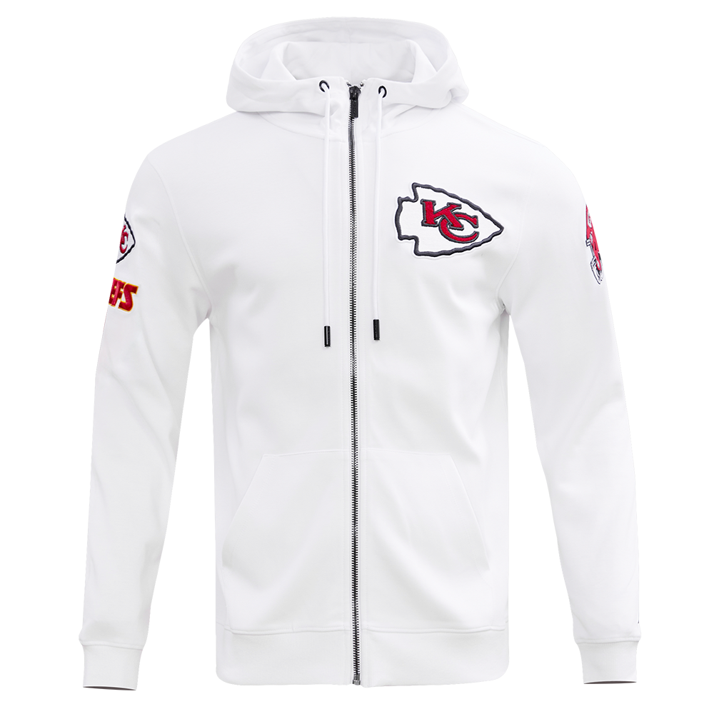 NFL KANSAS CITY CHIEFS CLASSIC CHENILLE MEN S FZ HOODIE WHITE Pro Standard
