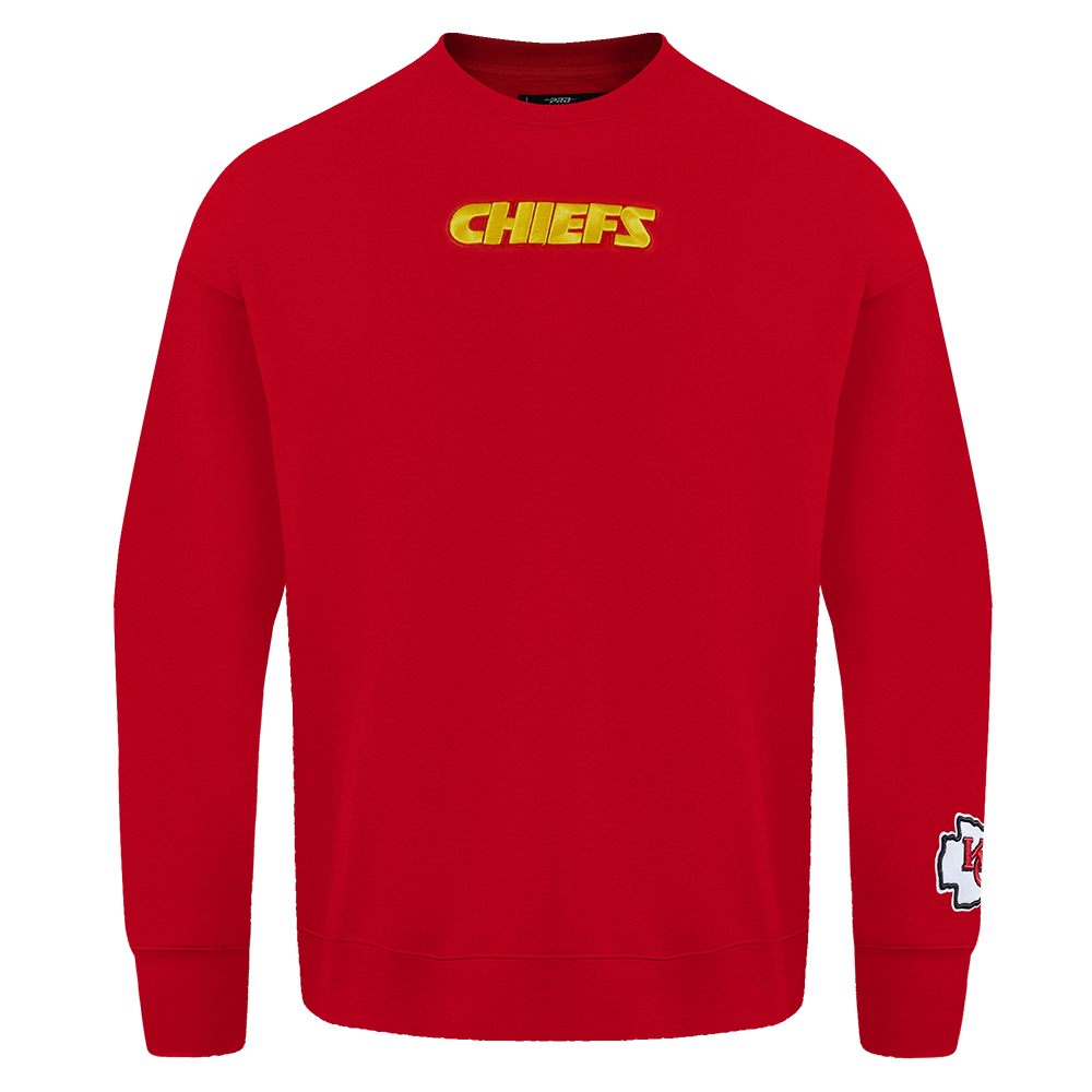 NFL KANSAS CITY CHIEFS WINGSPAN MEN'S DROP SHOULDER FLC PO HOODIE (RED)