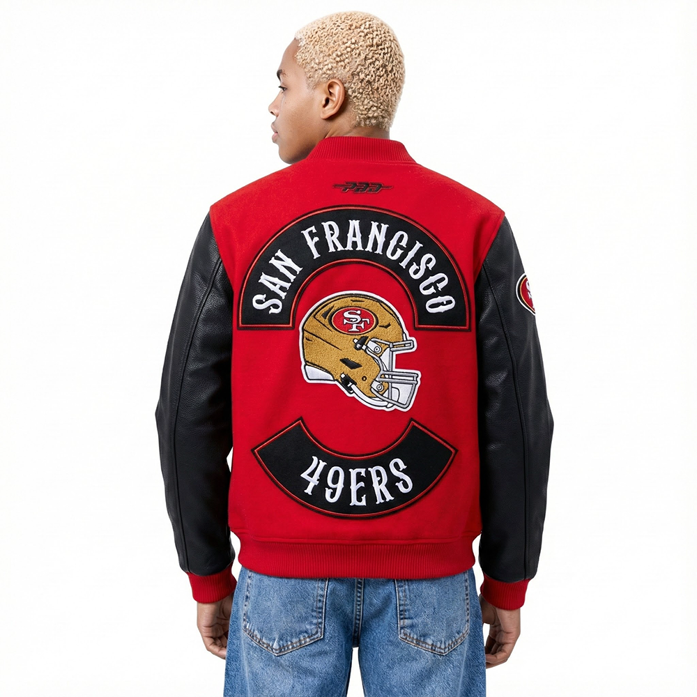 NFL KANSAS CITY CHIEFS BORN FOR SPORT MEN'S WOOL VARSITY JACKET (RED/BLACK)