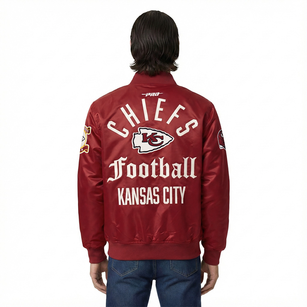 NFL KANSAS CITY CHIEFS MODERN ORIGINALS MEN'S SATIN JACKET (CARDINAL RED)