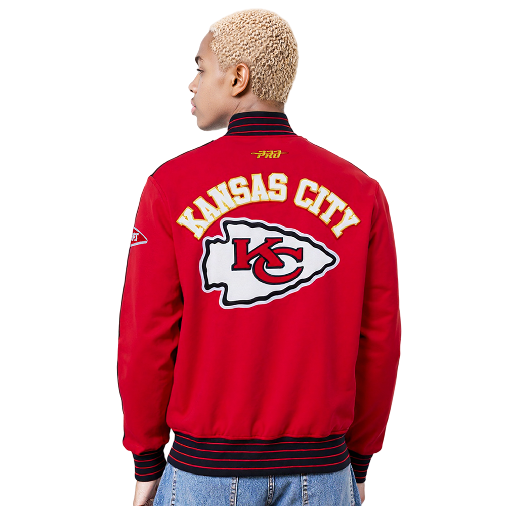 NFL KANSAS CITY CHIEFS PRO GAME DAY MEN'S DBL KNIT JACKET (RED/BLACK/WHITE)