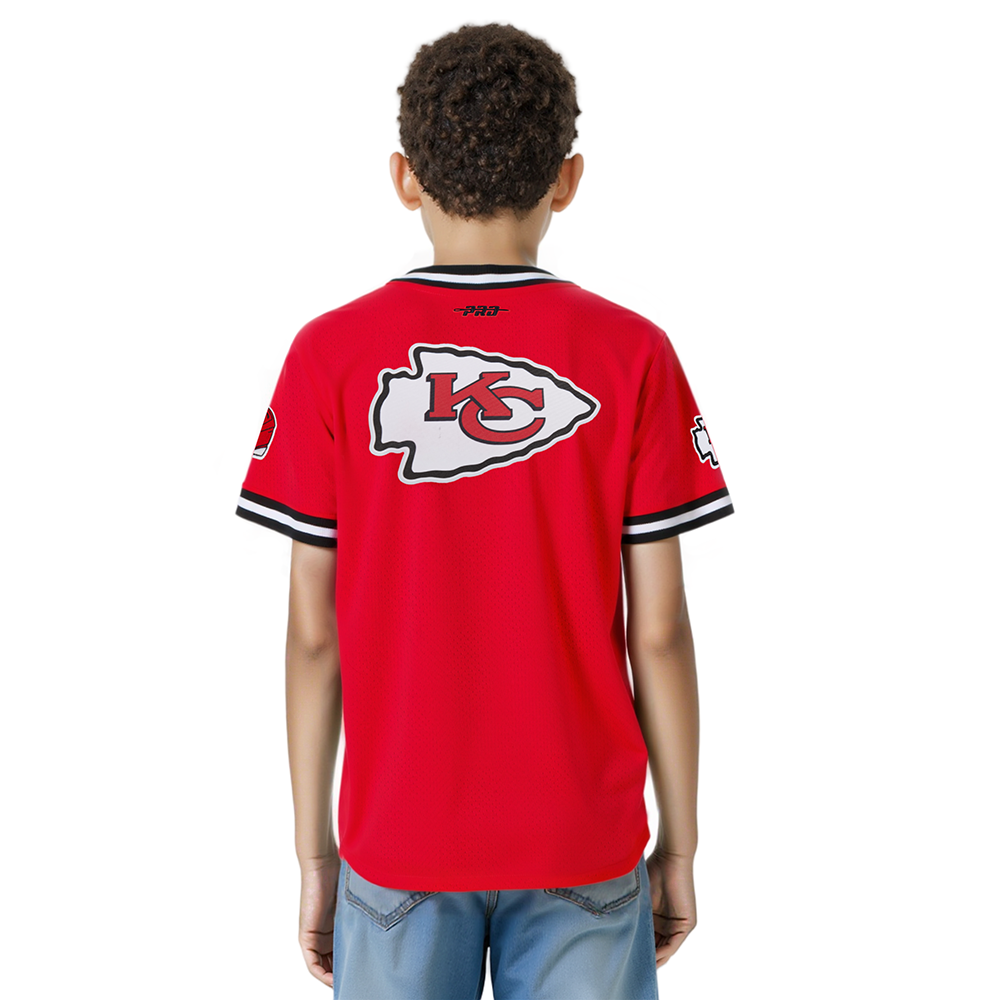 NFL KANSAS CITY CHIEFS CLASSIC BIG BOYS SHORT SLEEVE MESH TEE (RED/BLACK)