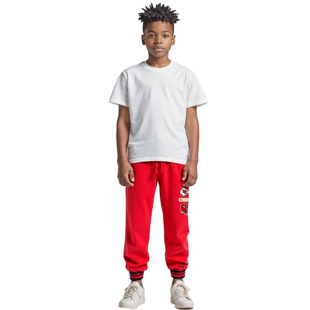 NFL KANSAS CITY CHIEFS RETRO CLASSIC BIG BOYS RIB FLC SWEATPANT (RED/BLACK)