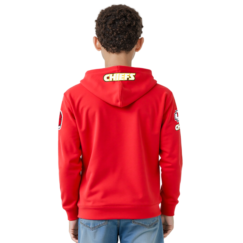 NFL KANSAS CITY CHIEFS CLASSIC BIG BOYS FLEECE PULLOVER HOODIE (RED)