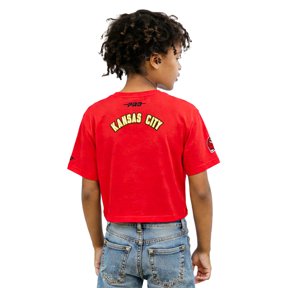 NFL KANSAS CITY CHIEFS CLASSIC BIG GIRLS SHORT SLEEVE BOXY TEE (RED)