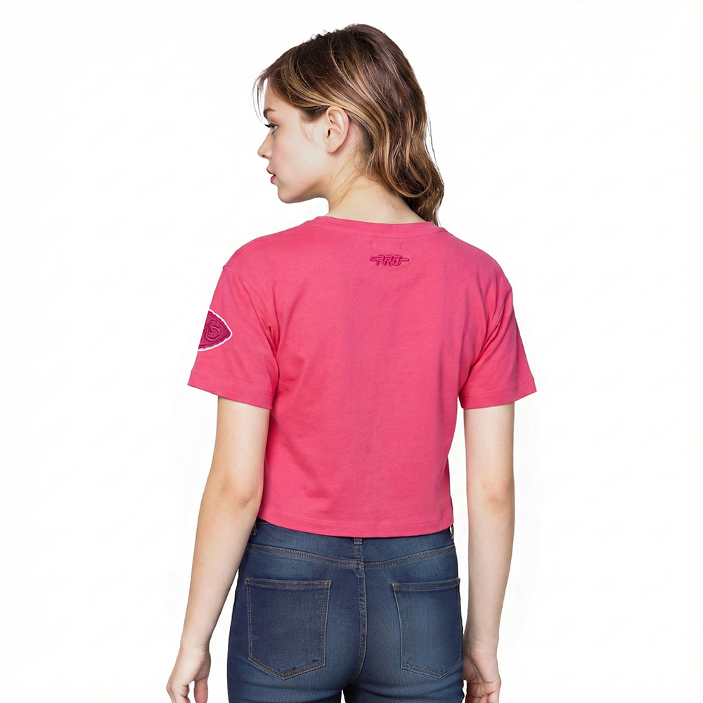 NFL KANSAS CITY CHIEFS CLASSIC TRIPLE PINK BIG GIRL'S SS BOXY TEE (BEETROOT PURPLE)