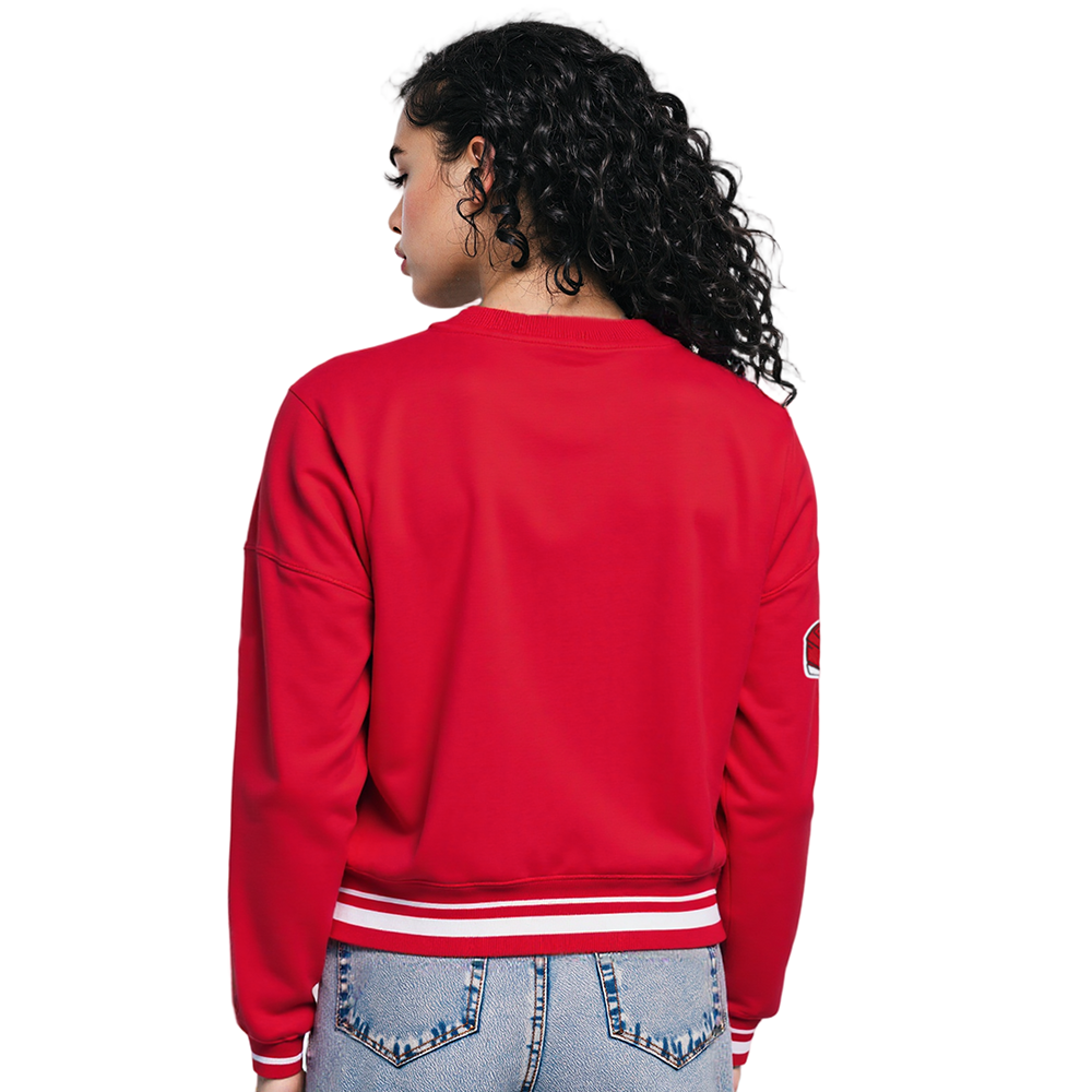 NFL KANSAS CITY CHIEFS MASHUP WOMEN'S RIB CROPPED PO HOODIE (RED)