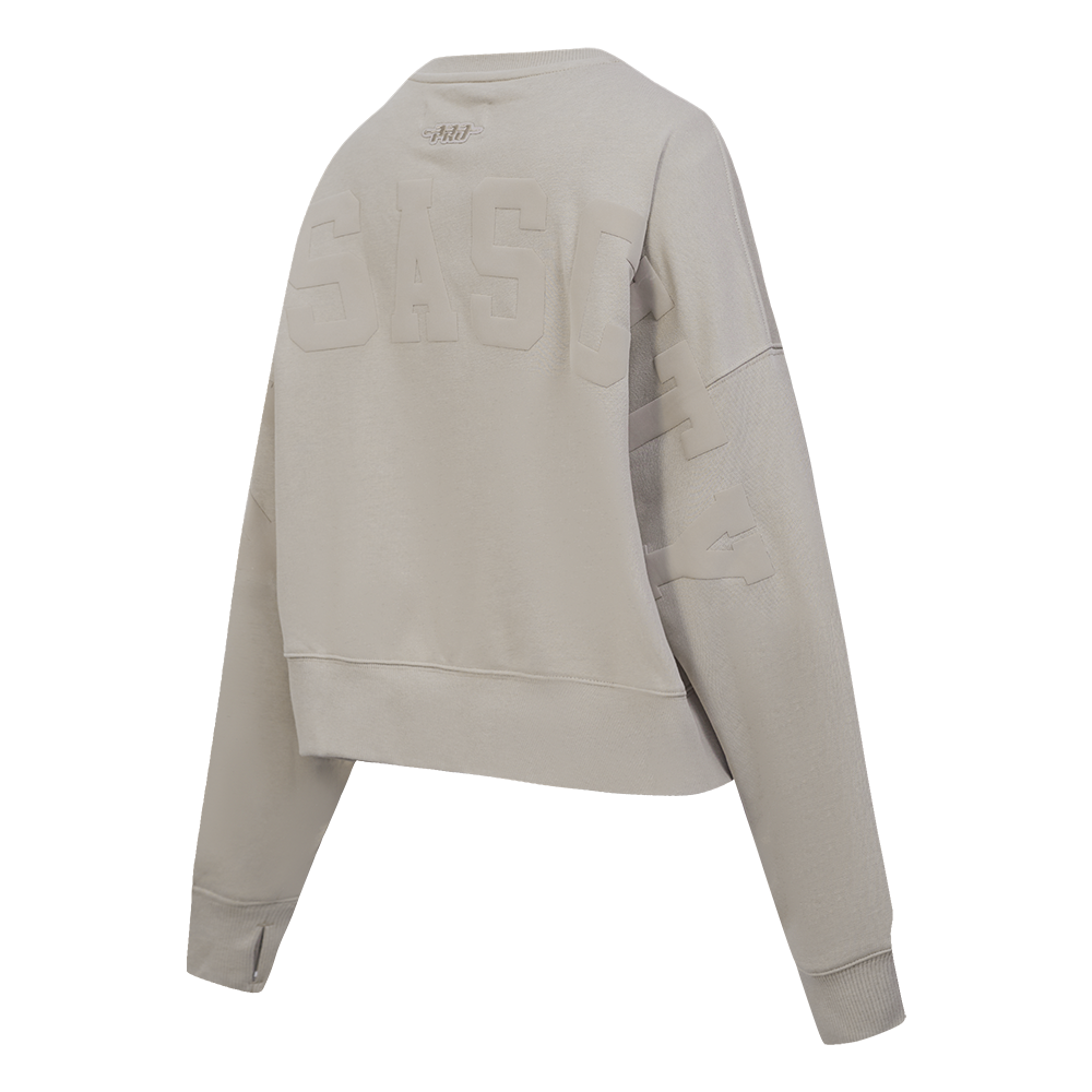 NFL KANSAS CITY CHIEFS WINGSPAN WOMEN'S FLEECE CREWNECK (TAUPE)