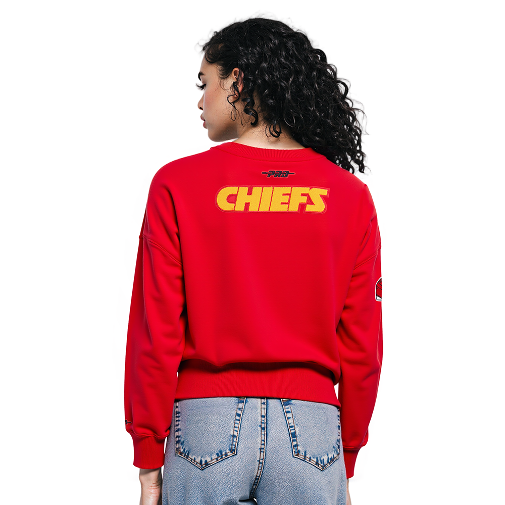 NFL KANSAS CITY CHIEFS PATRICK MAHOMES #15 CLASSIC PNN WOMEN'S FLC CREWNECK (Red)