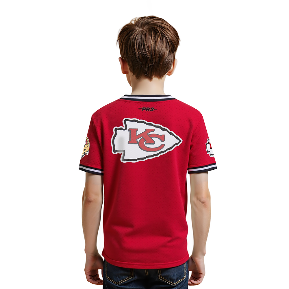 NFL KANSAS CITY CHIEFS CLASSIC LITTLE BOYS SHORT SLEEVE MESH TEE (RED/BLACK)