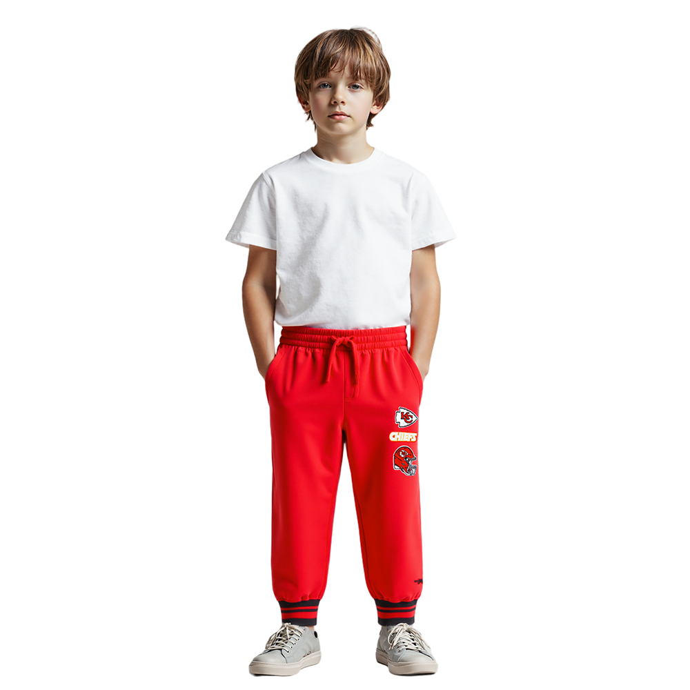 NFL KANSAS CITY CHIEFS RETRO CLASSIC LITTLE BOYS RIB FLC SWEATPANT (RED/BLACK)
