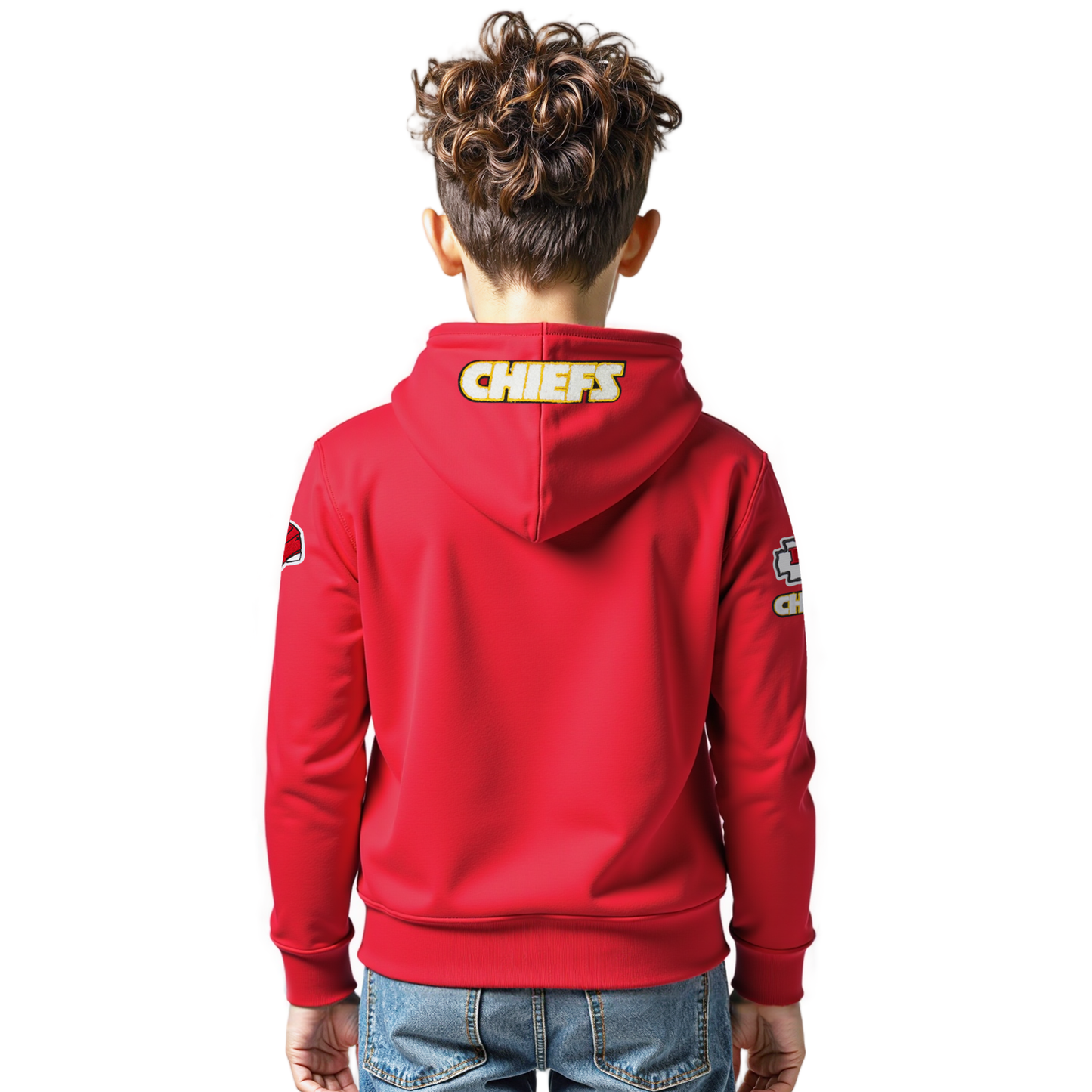 NFL KANSAS CITY CHIEFS CLASSIC LITTLE BOYS FLEECE PULLOVER HOODIE (RED)