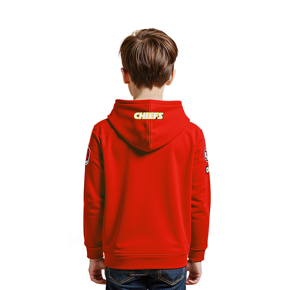 NFL KANSAS CITY CHIEFS CLASSIC LITTLE BOY'S FLC FZ HOODIE (RED)