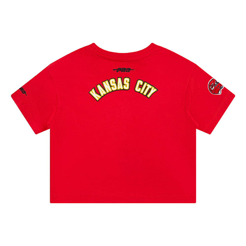 NFL KANSAS CITY CHIEFS CLASSIC LITTLE GIRLS SHORT SLEEVE BOXY TEE (RED)