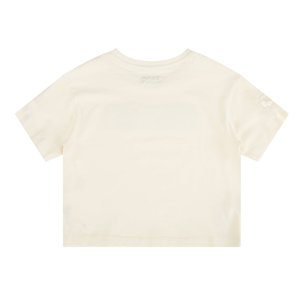 NFL KANSAS CITY CHIEFS NEUTRAL LITTLE GIRLS SHORT SLEEVE BOXY TEE (EGGSHELL)