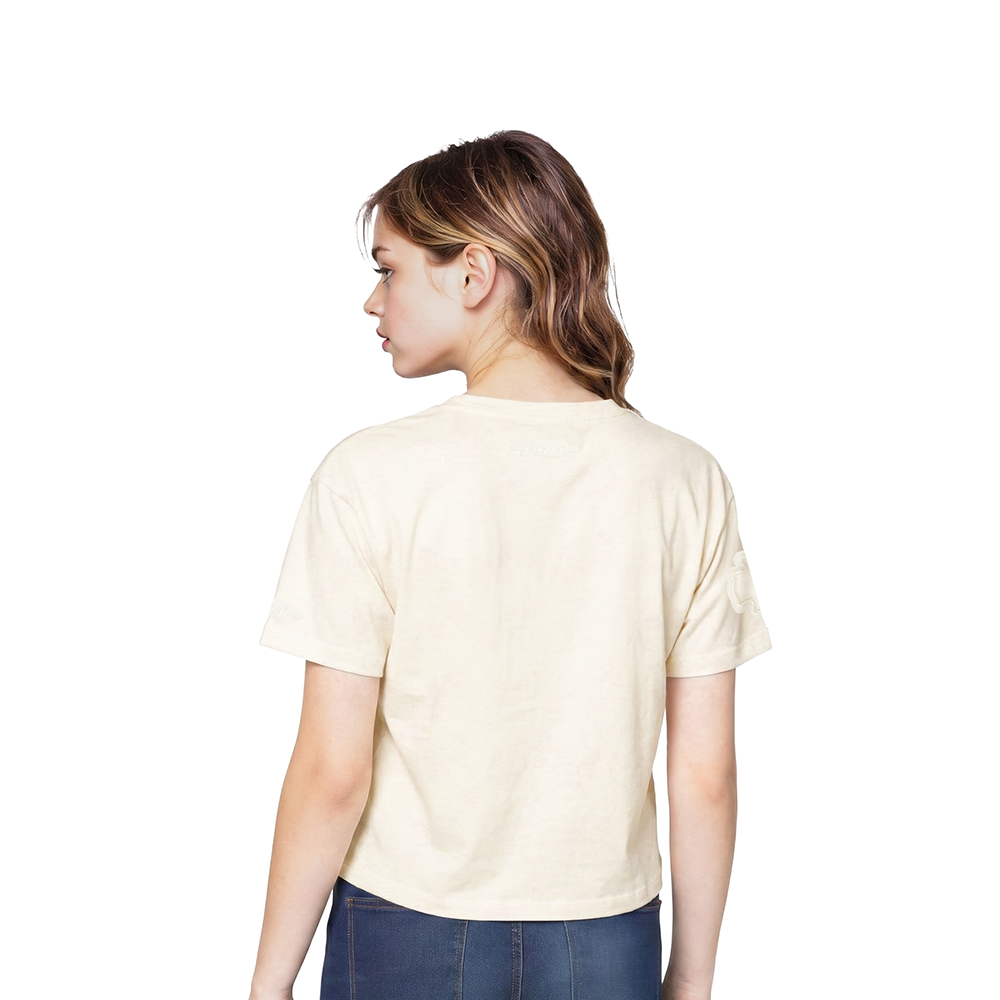 NFL KANSAS CITY CHIEFS NEUTRAL LITTLE GIRLS SHORT SLEEVE BOXY TEE (EGGSHELL)