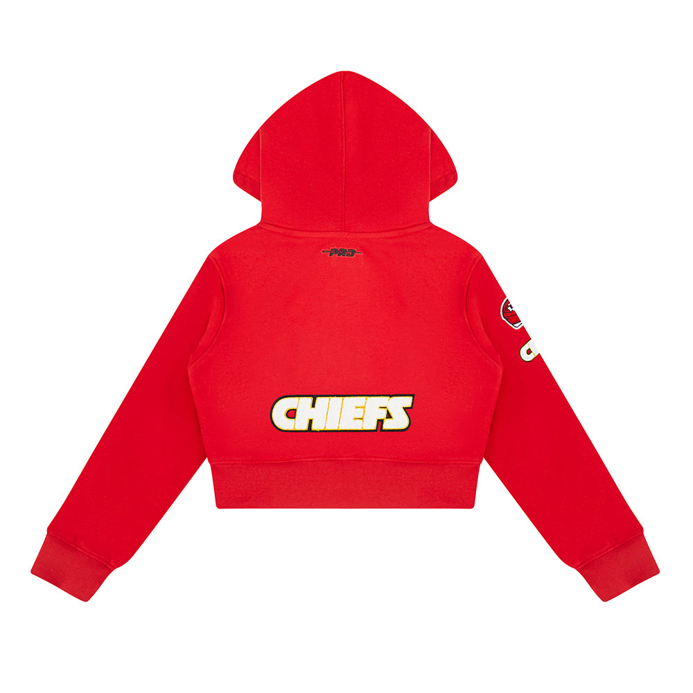 NFL KANSAS CITY CHIEFS CLASSIC LITTLE GIRLS  FLEECE FULL ZIP HOODIE (RED)