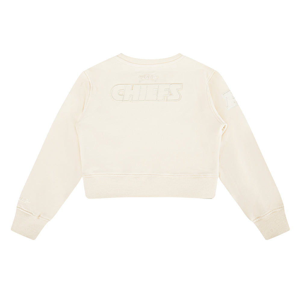 NFL KANSAS CITY CHIEFS NEUTRAL LITTLE GIRLS  FLEECE CREWNECK (EGGSHELL)