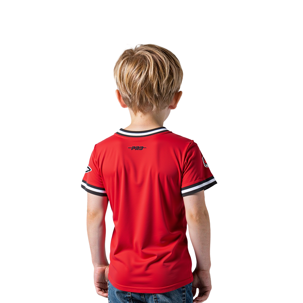 NFL KANSAS CITY CHIEFS CLASSIC TODDLER BOYS SHORT SLEEVE STRIPED RIB TEE (RED/BLACK)