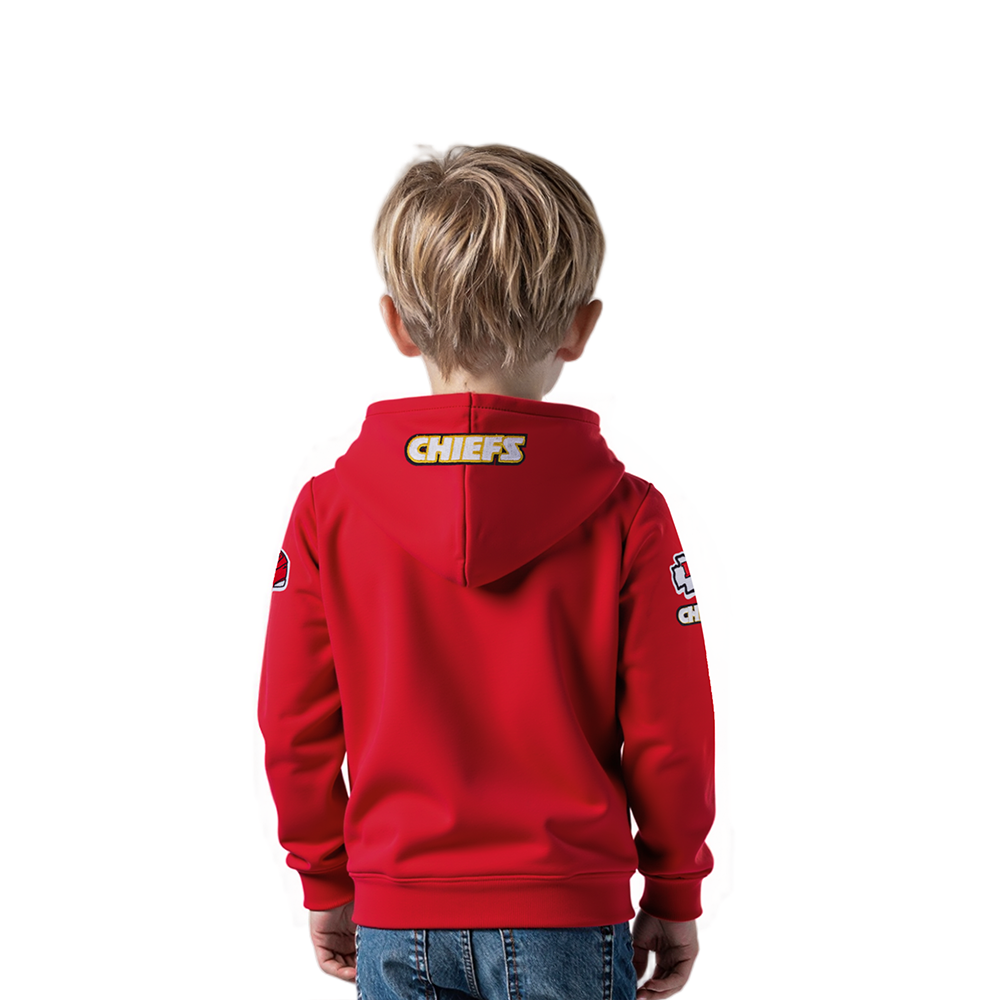 NFL KANSAS CITY CHIEFS CLASSIC TODDLER BOYS FLEECE PULLOVER HOODIE (RED)