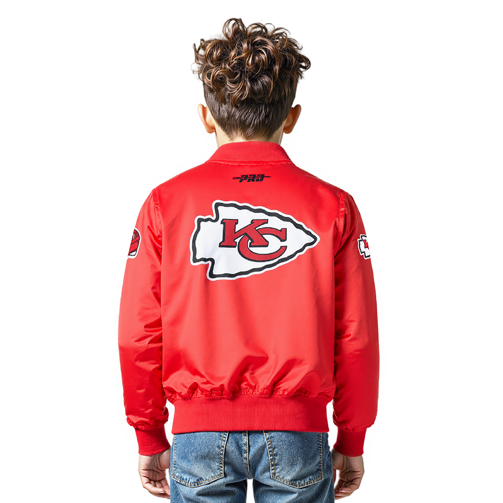 NFL KANSAS CITY CHIEFS CLASSIC TODDLER BOYS SATIN JACKET (RED)