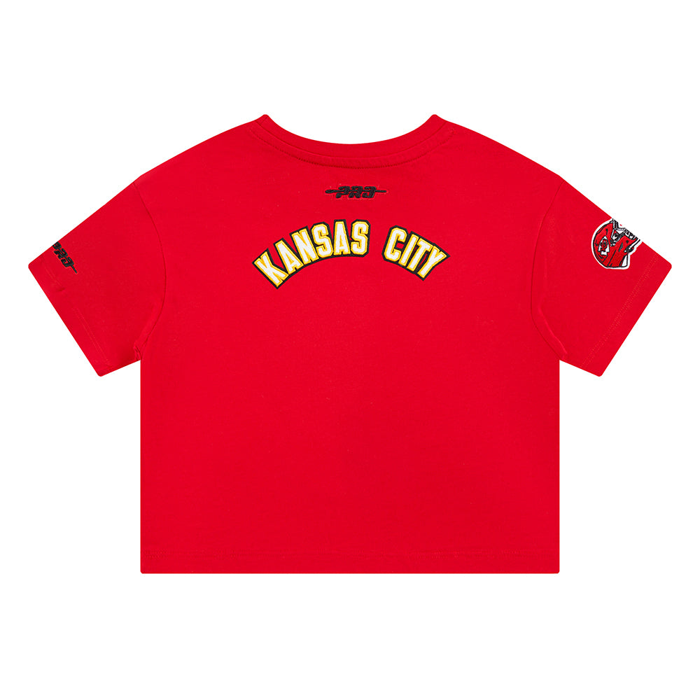 NFL KANSAS CITY CHIEFS CLASSIC TODDLER GIRLS SHORT SLEEVE BOXY TEE (RED)