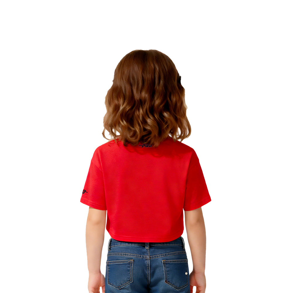 NFL KANSAS CITY CHIEFS RETRO CLASSIC TODDLER GIRLS SHORT SLEEVE BOXY TEE (RED)
