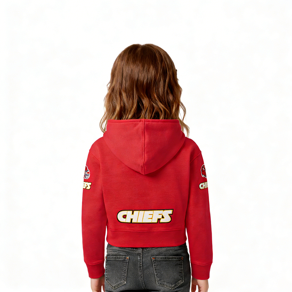 NFL KANSAS CITY CHIEFS CLASSIC TODDLER GIRLS FLEECE FULL ZIP HOODIE  (RED)