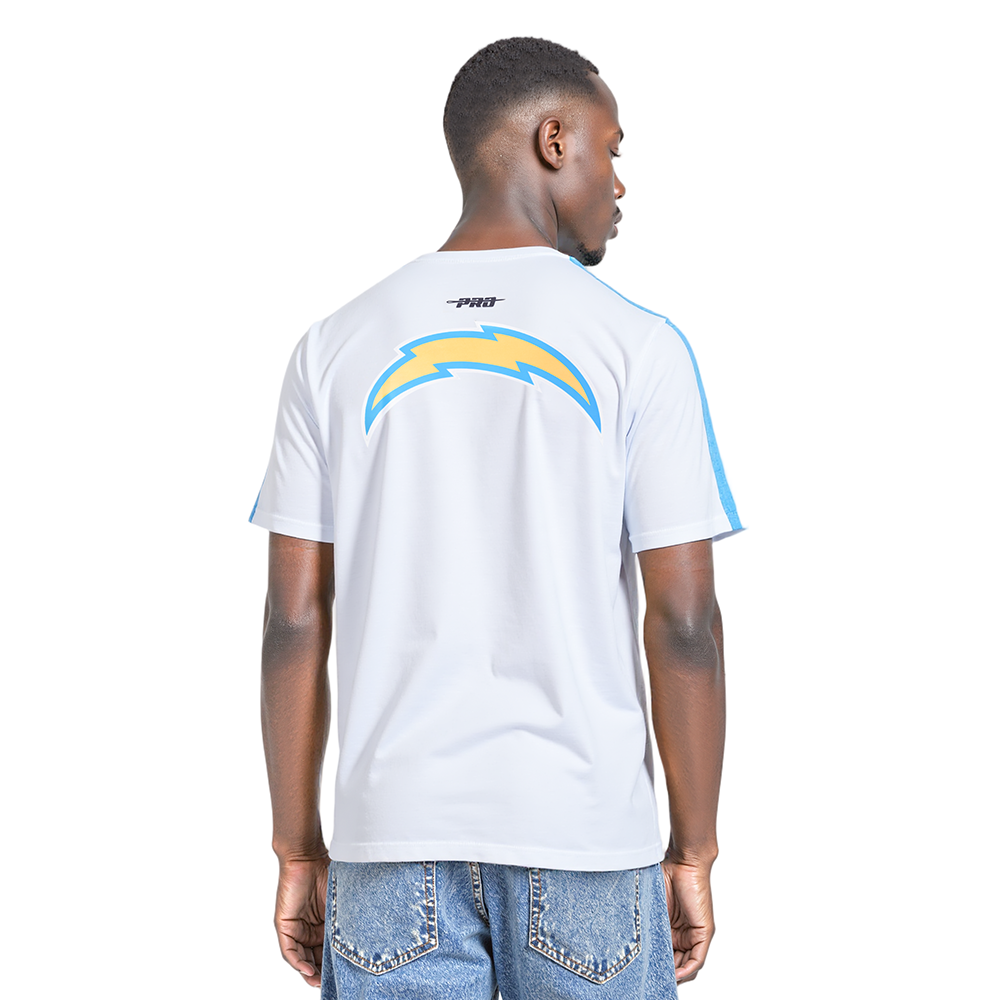 NFL LOS ANGELES CHARGERS CLASSIC MESH MEN'S SJ STRIPED TEE (WHITE/UNIVERSITY BLUE)