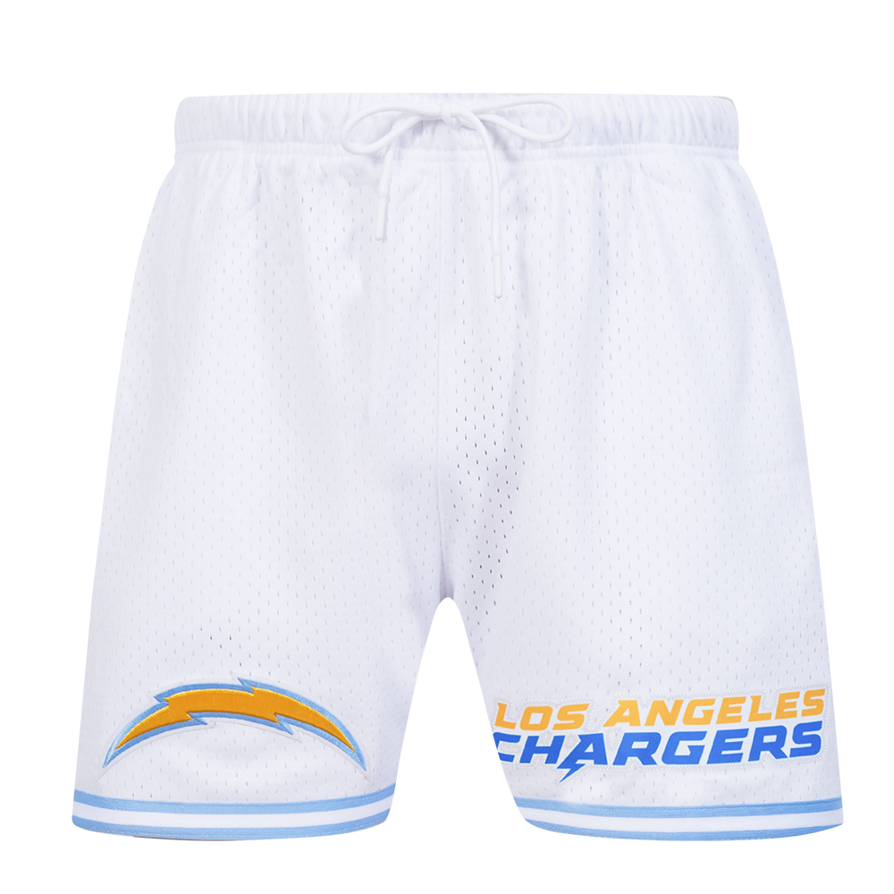 NFL LOS ANGELES CHARGERS MESH MEN'S  SHORT (WHITE/UNIVERSITY BLUE)