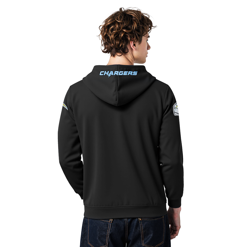 NFL LOS ANGELES CHARGERS OLD ENGLISH MEN'S PO HOODIE (BLACK)