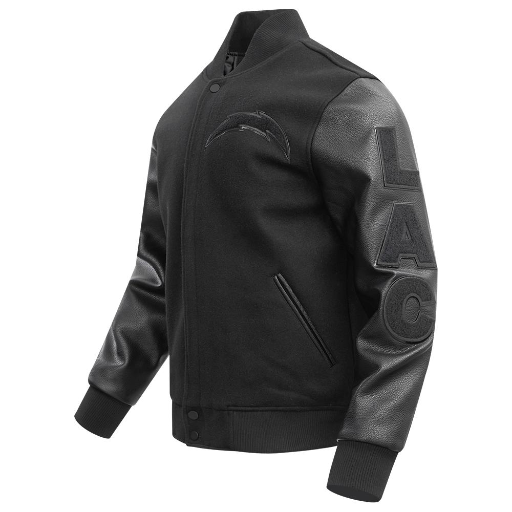 NFL LOS ANGELES CHARGERS TRIPLE BLACK MEN'S WOOL VARSITY JACKET (TRIPLE BLACK MEN'S)
