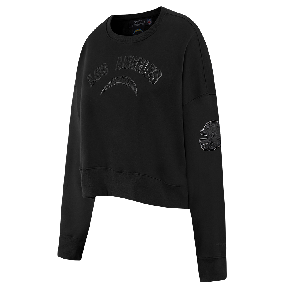 NFL LOS ANGELES CHARGERS TRIPLE BLACK WOMEN'S FLC CREWNECK (TRIPLE BLACK WOMEN'S)