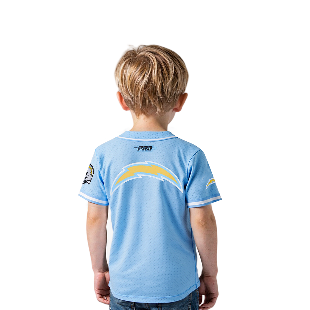 NFL LOS ANGELES CHARGERS CLASSIC TODDLER BOY'S MESH BUTTON DOWN SHIRT (UNIVERSITY BLUE)