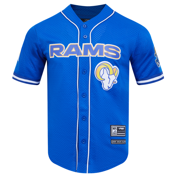 値下げ　NFL　ロサンゼルスラムズ　ユニフォーム　リミテッドジャージ　M NFL LOS ANGELES RAMS CLASSIC MEN'S MESH BUTTON DOWN JERSEY (ROYAL