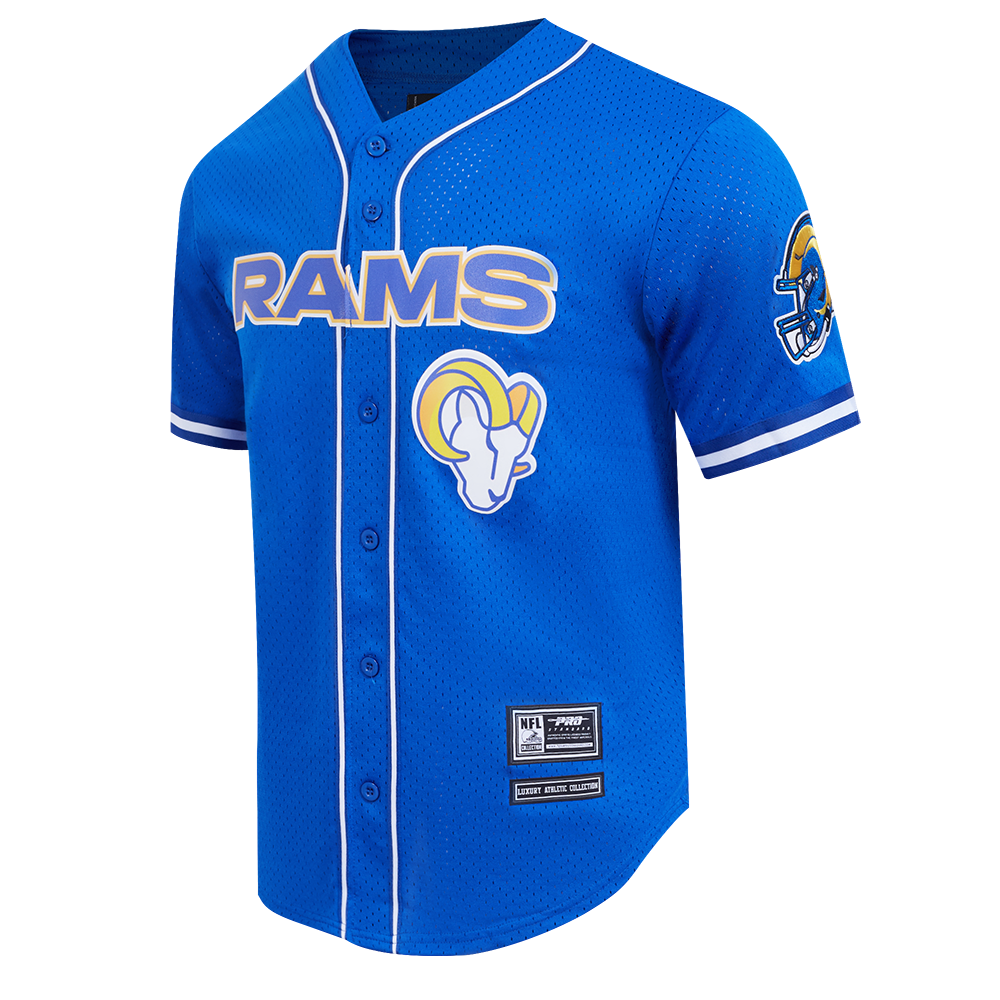 NFL LOS ANGELES RAMS CLASSIC MEN'S MESH BUTTON DOWN JERSEY (ROYAL BLUE)