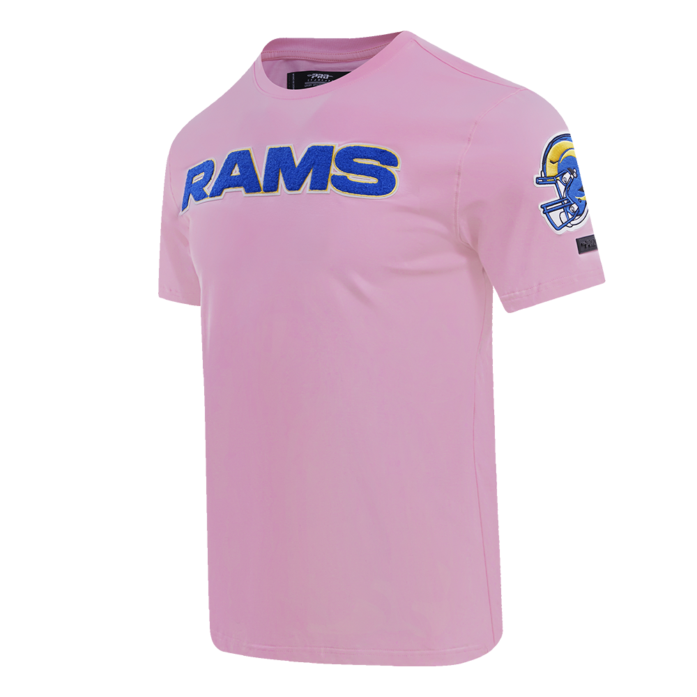 NFL LOS ANGELES RAMS CLASSIC CHENILLE SINGLE JERSEY TEE (PINK)
