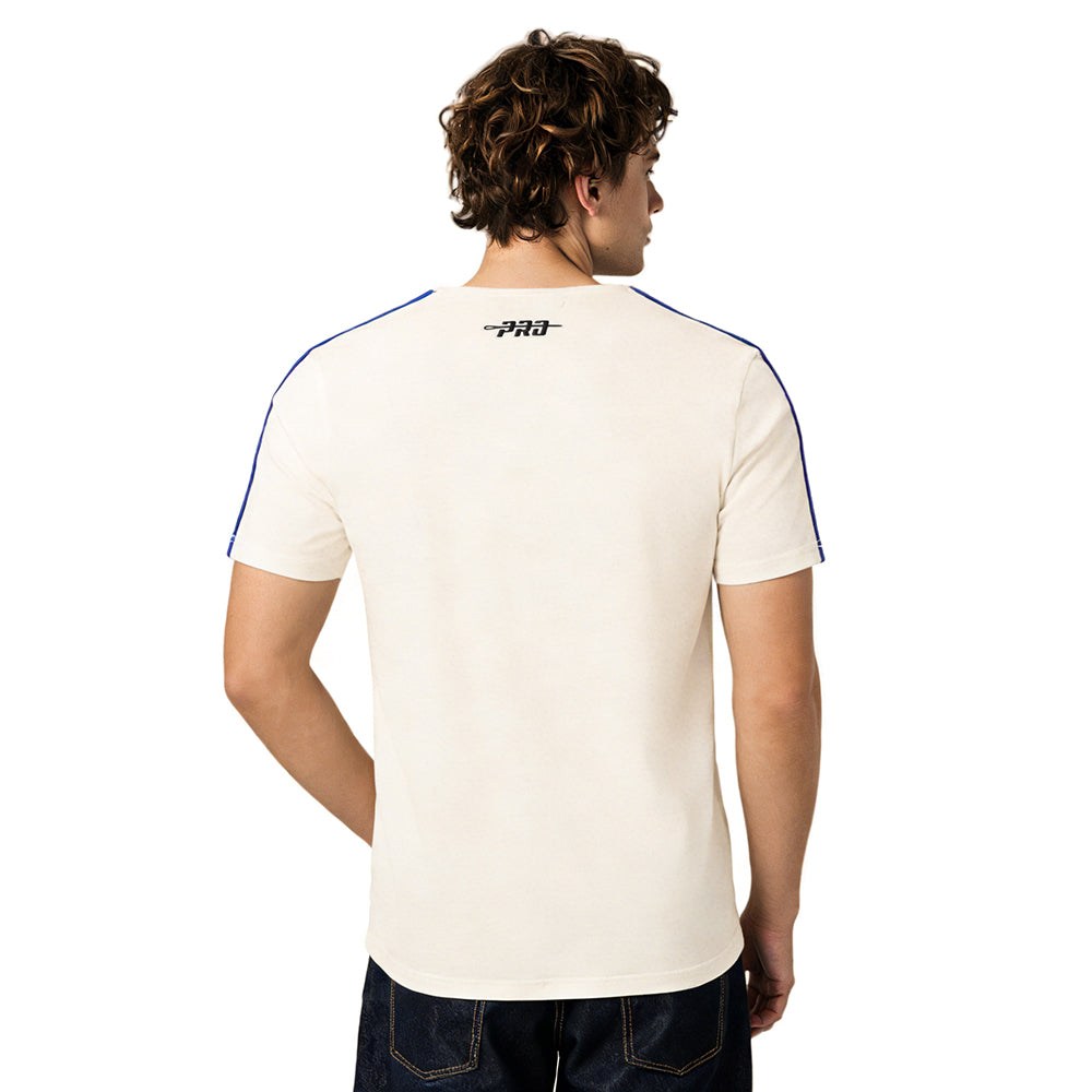NFL LOS ANGELES RAMS RETRO CLASSIC MEN'S STRIPED TEE (EGGSHELL/ ROYAL BLUE)