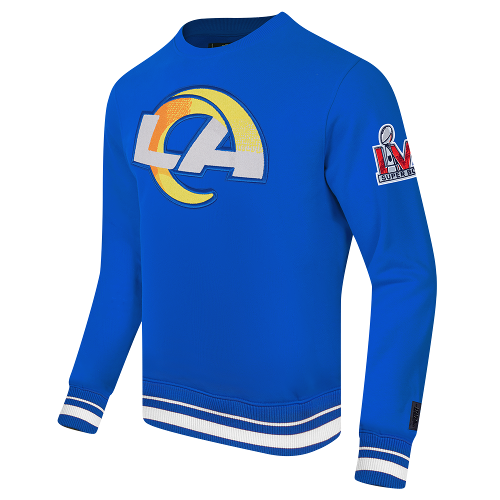 NFL LOS ANGELES RAMS MASHUP MEN'S RIB CREWNECK (ROYAL BLUE)