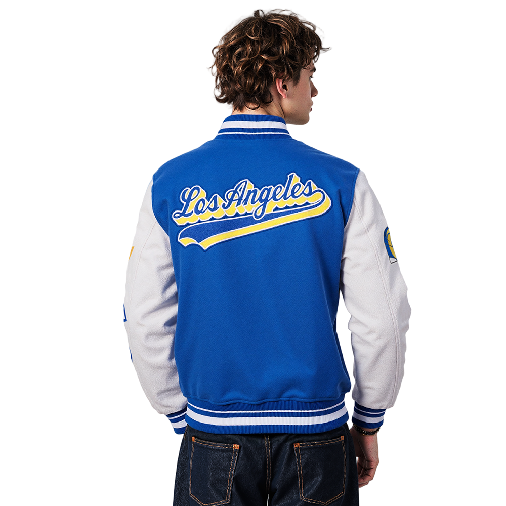 NFL LOS ANGELES RAMS SCRIPT TAIL MEN'S RIB WOOL VARSITY (ROYAL BLUE/WHITE)