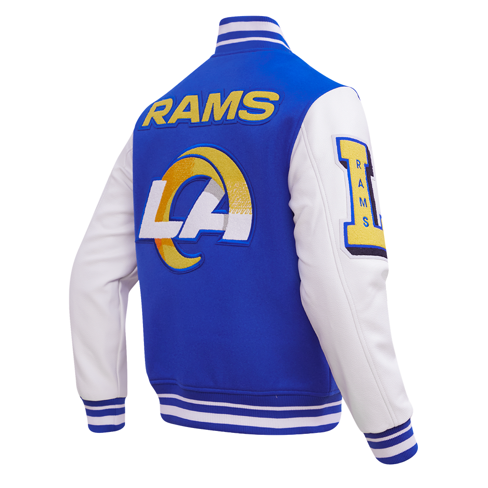 NFL LOS ANGELES RAMS MASHUP MEN'S RIB WOOL VARSITY JACKET (ROYAL BLUE ...