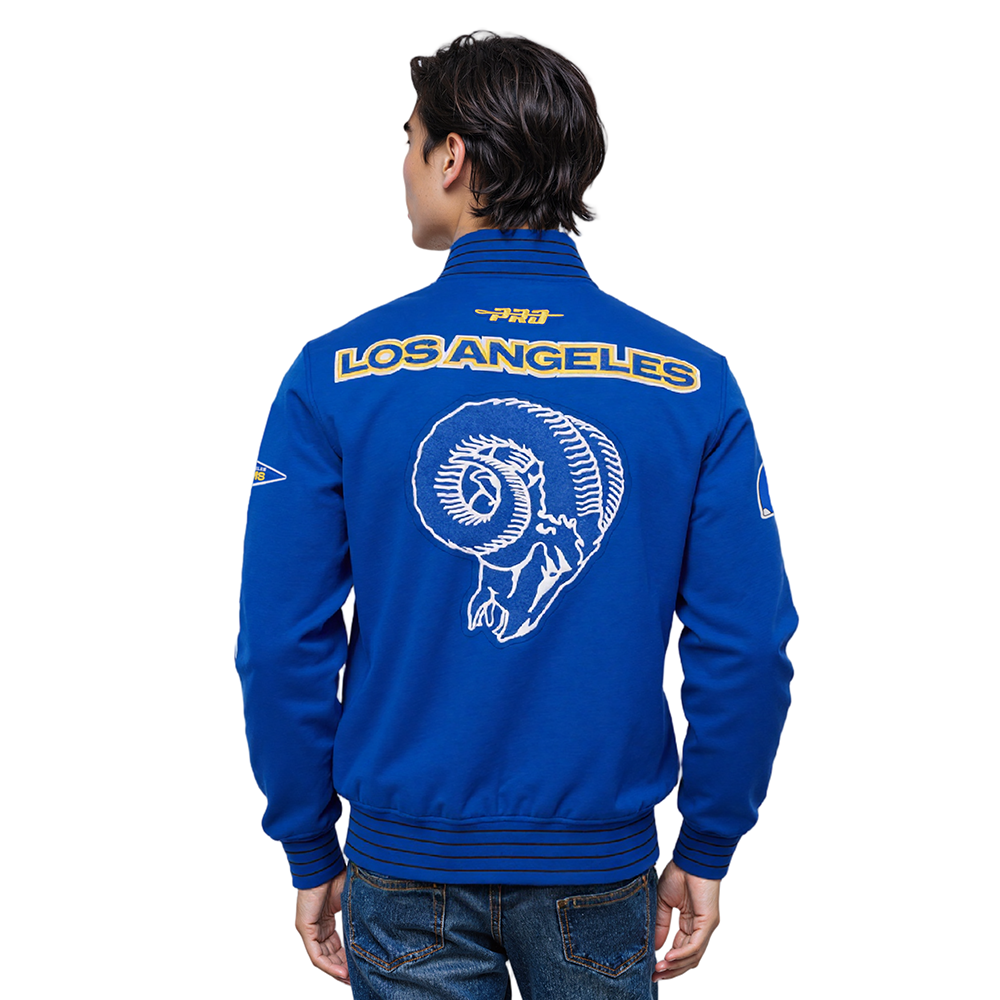 NFL LOS ANGELES RAMS PRO GAME DAY MEN'S RETRO JACKET (ROYAL BLUE/WHTE/MIDNIGHT NAVY)