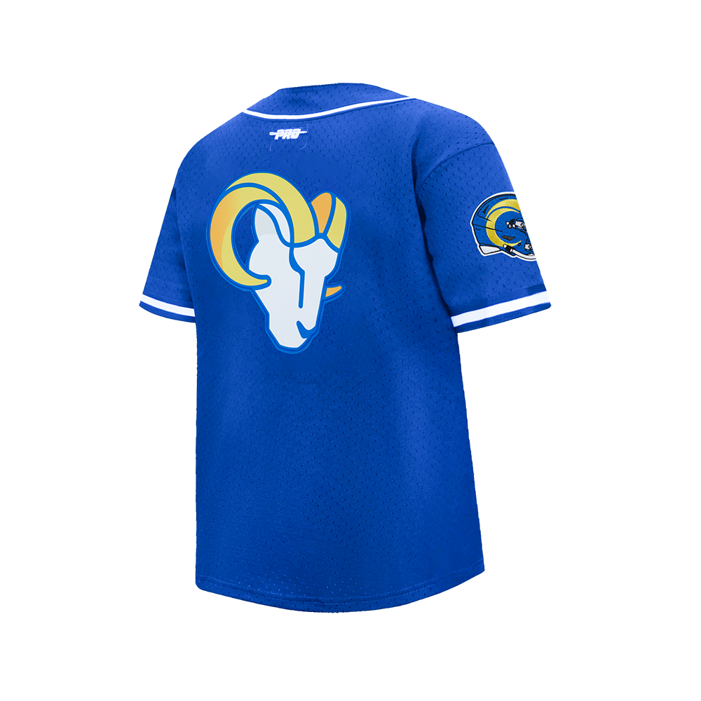 NFL LOS ANGELES RAMS CLASSIC BIG BOY'S MESH BUTTON DOWN SHIRT (ROYAL BLUE)