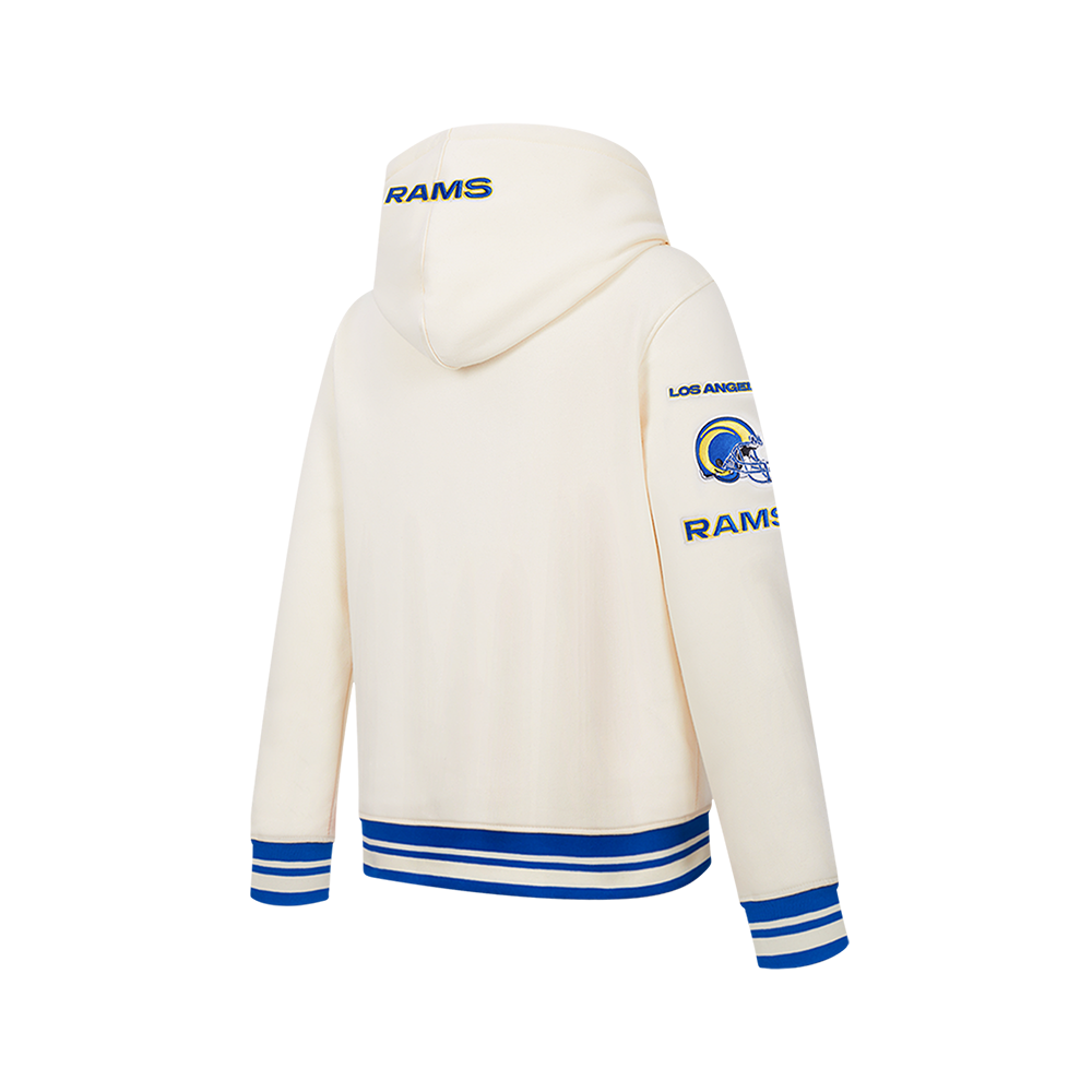 NFL LOS ANGELES RAMS RETRO CLASSICS BIG BOY'S RIB FLEECE PO HOODIE (EGGSHELL/ROYAL BLUE)