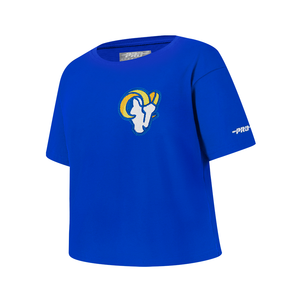 NFL LOS ANGELES RAMS CLASSIC BIG GIRLS SHORT SLEEVE BOXY TEE (ROYAL BLUE)
