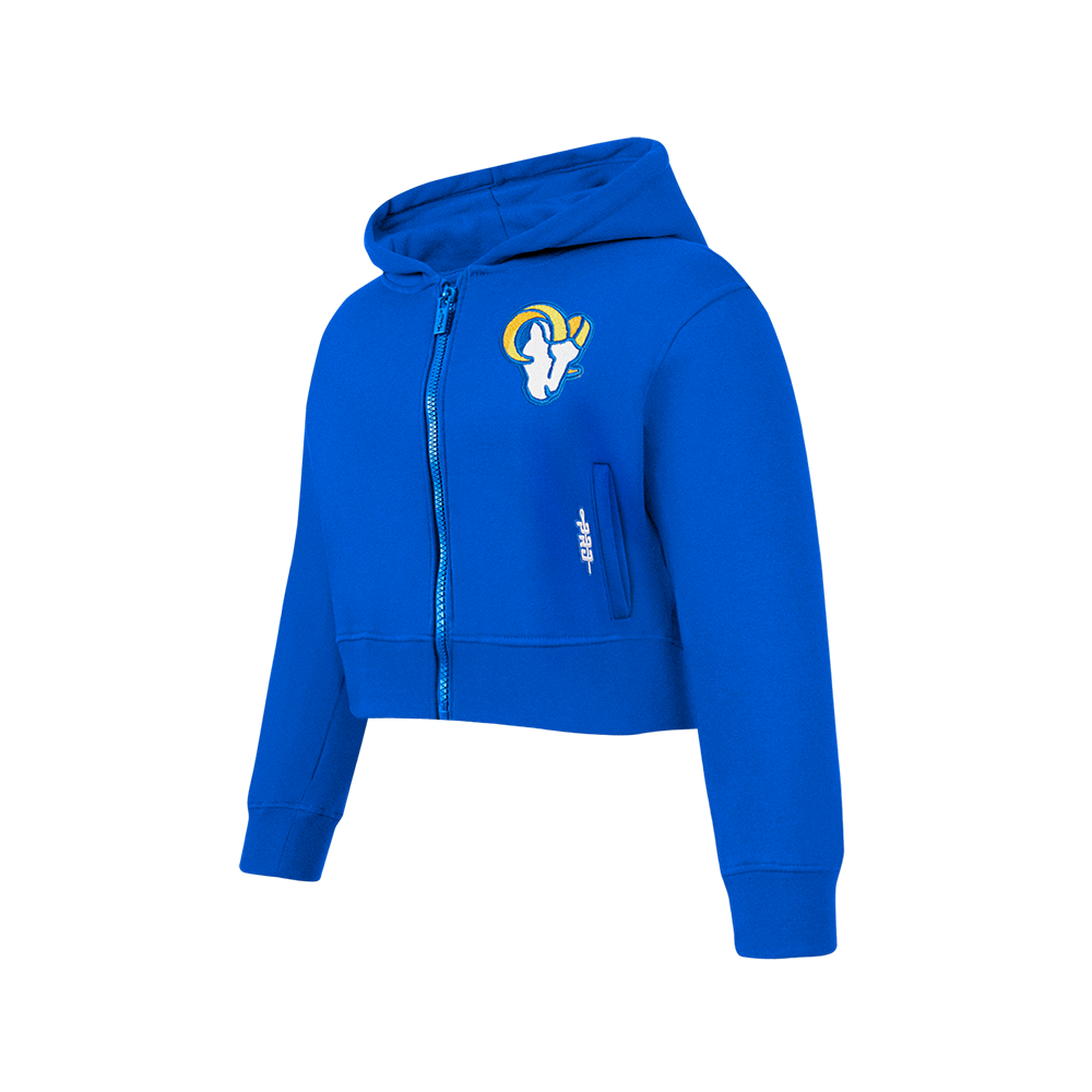 NFL LOS ANGELES RAMS CLASSIC BIG GIRLS FLEECE FULL ZIP HOODIE (ROYAL BLUE)