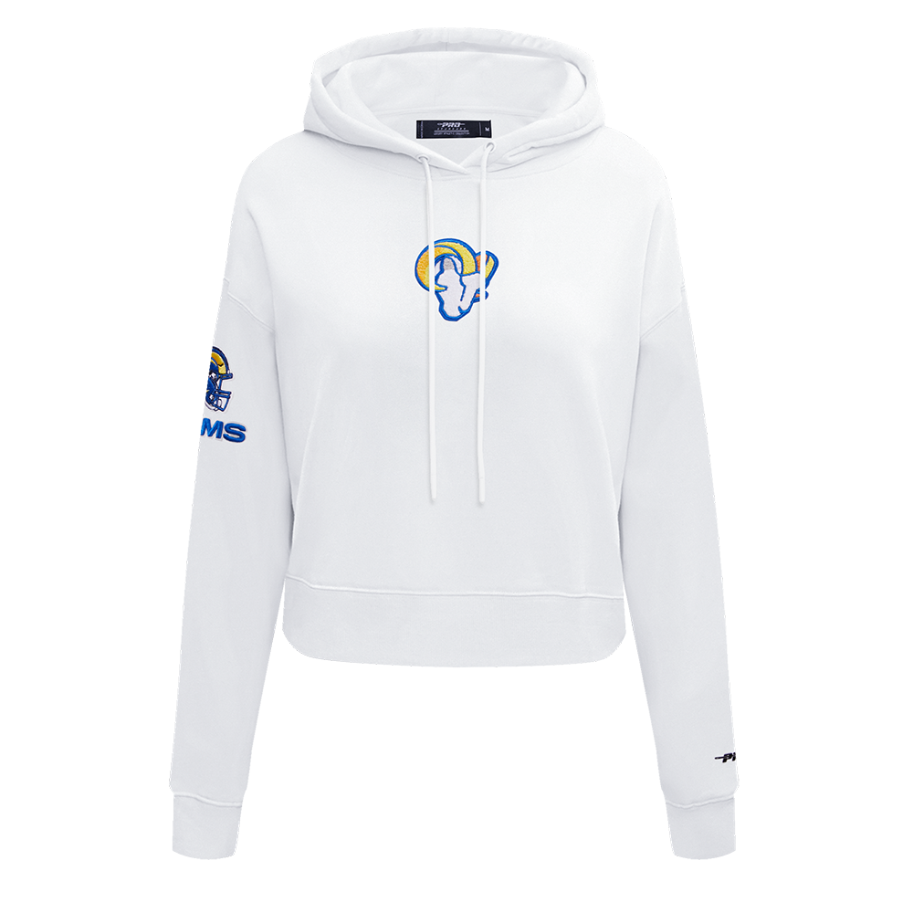 LOS ANGELES RAMS CLASSIC FLC CROPPED PO HOODIE (WHITE)