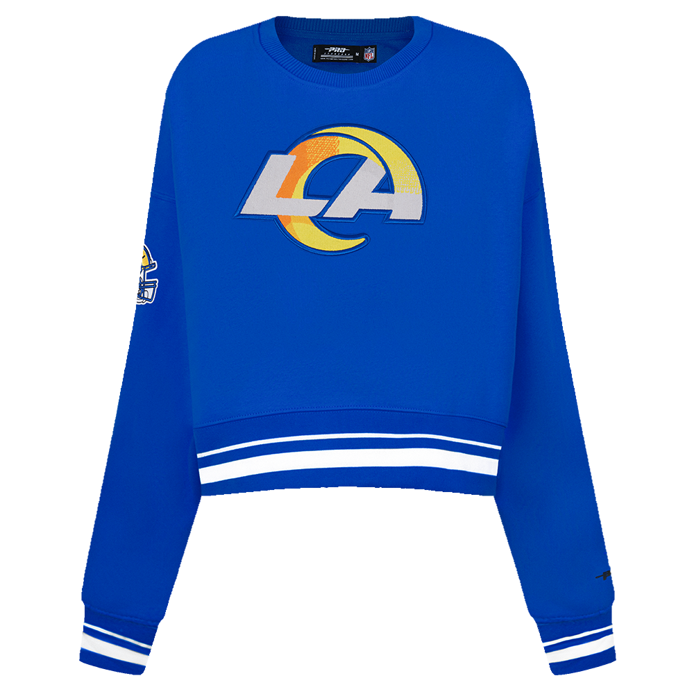 NFL LOS ANGELES RAMS MASHUP WOMEN'S RIB WOOL VARSITY JACKET (ROYAL BLUE/WHITE)