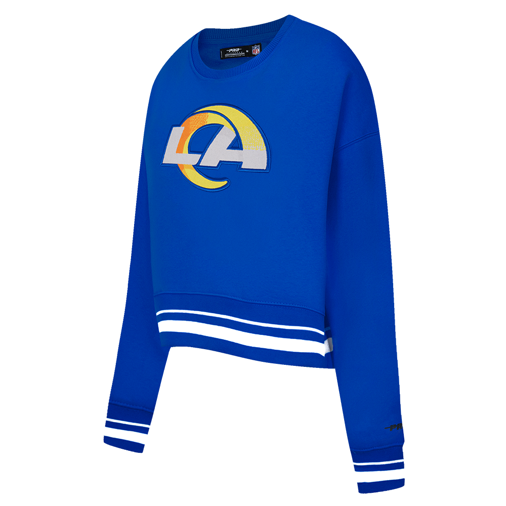 NFL LOS ANGELES RAMS MASHUP WOMEN'S RIB WOOL VARSITY JACKET (ROYAL BLUE/WHITE)